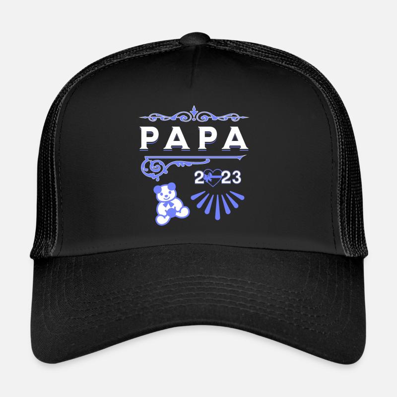 Papa 2023 with bear - Trucker Cap - black/black