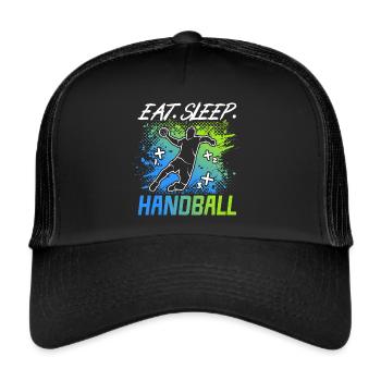 Joueur de handball Eat Sleep Handball Handball Joueur de handball - Casquette trucker  - noir/noir - Devant
