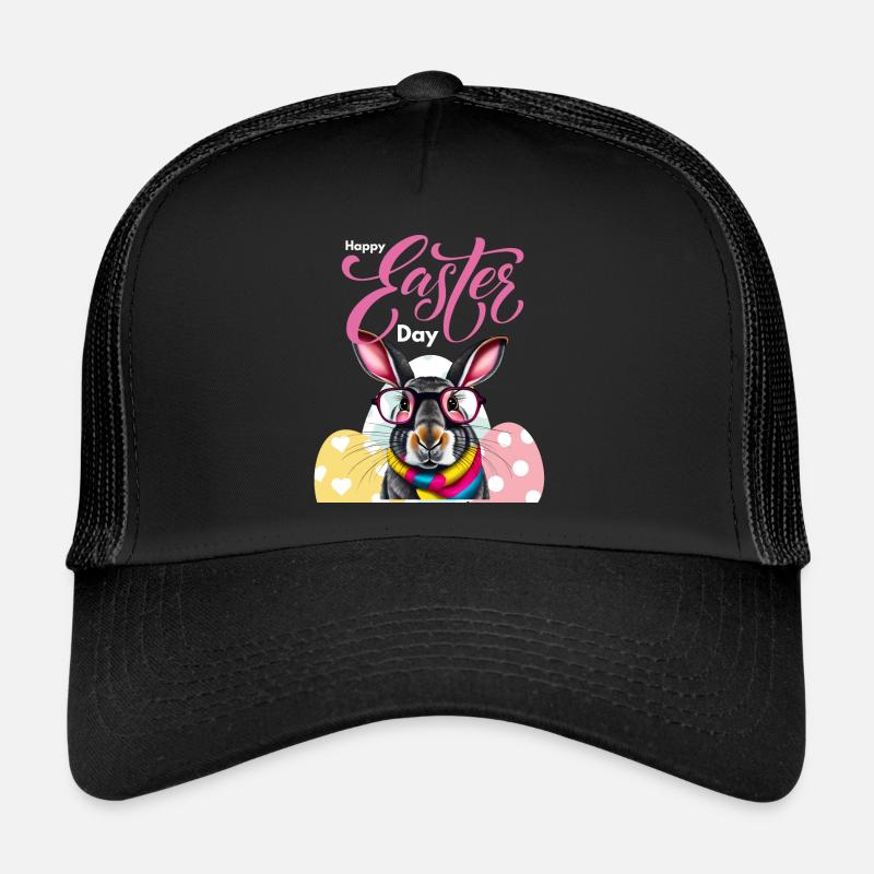Funny rabbit funny glasses bunny easter day Trucker Cap