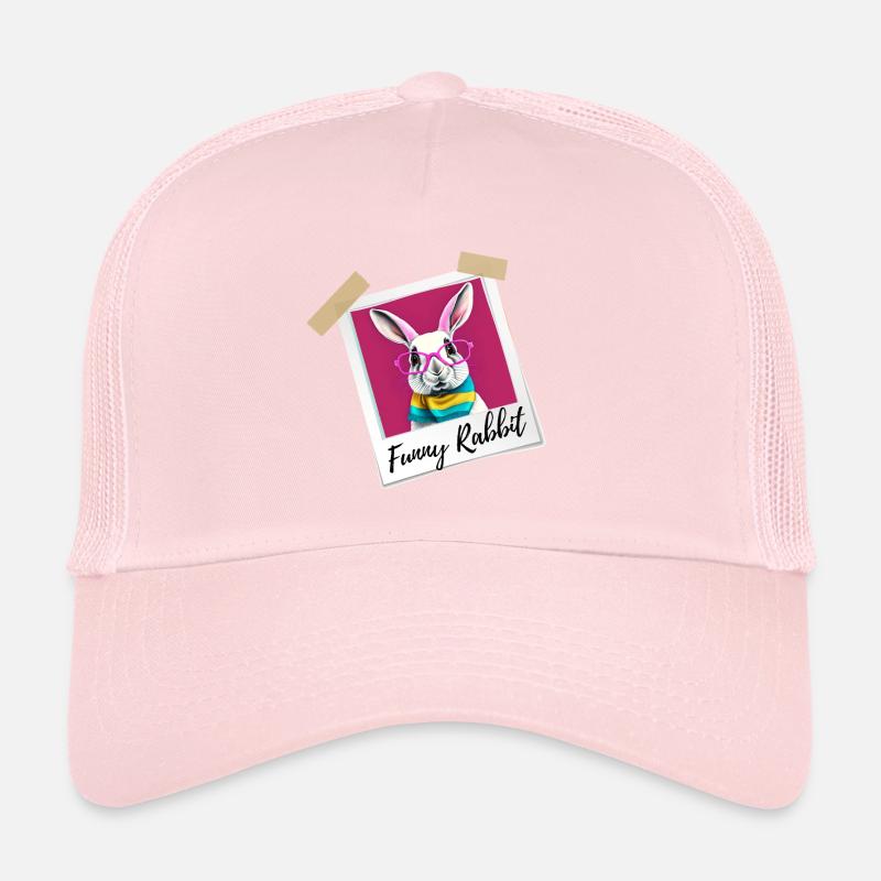 Funny rabbit lapin drôle lunettes bunny easter day Casquette trucker 