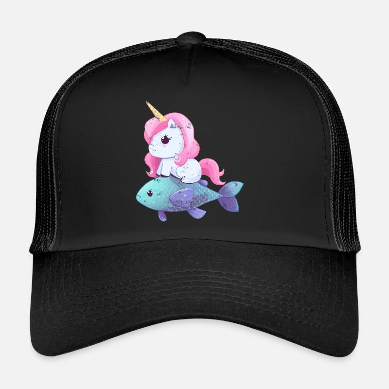 La licorne monte sur le poisson Casquette trucker 