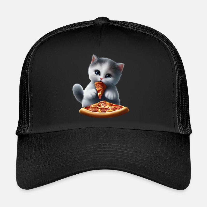 Katze isst Pizza Trucker Cap
