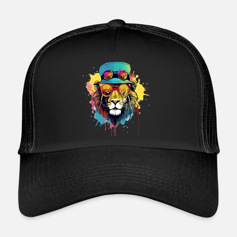 Noci le lion cool - Casquette trucker  - noir/noir