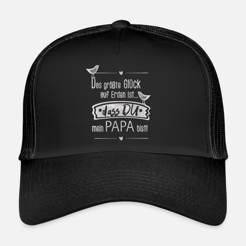 Vatertag Papa Liebe (Mit Filter) SabineVegan - Trucker Cap - Schwarz/Schwarz