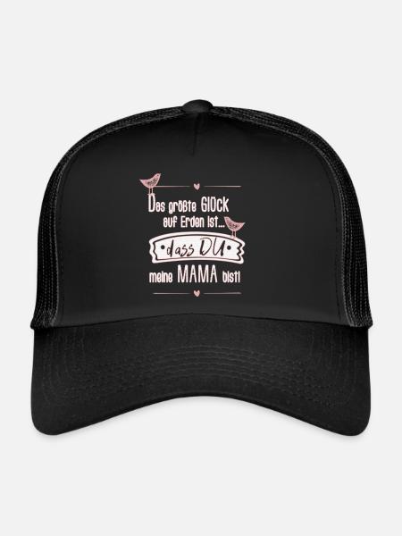 Muttertag Mama SabineVegan (Mit Struktur/Kontur) - Trucker Cap - Schwarz/Schwarz - Vorne