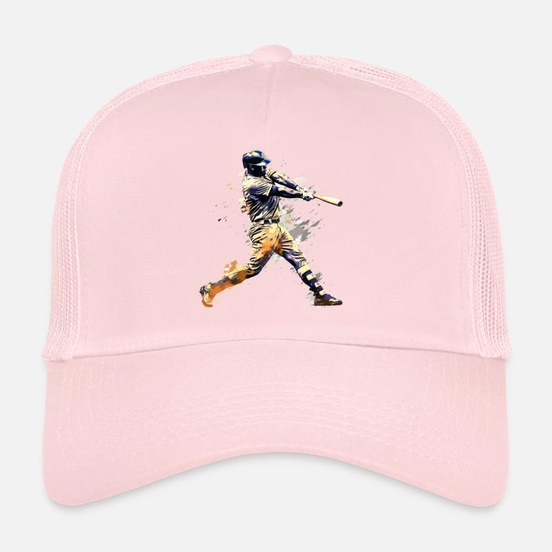 Joueur de baseball coup de circuit Bats Splash Casquette trucker 