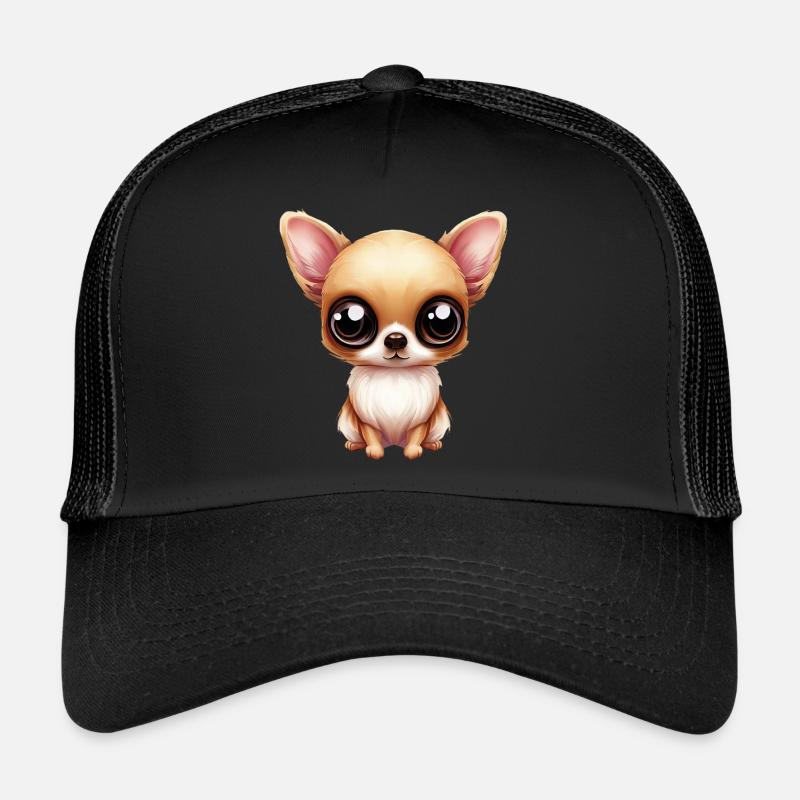 Chihuahua Kuscheln - Trucker Cap - Schwarz/Schwarz