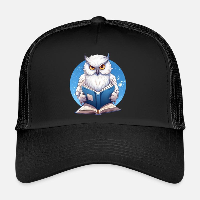 Weise Eule mit Buch - Lesendes Design Trucker Cap