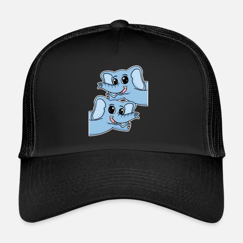 Elefant Elefanten - Trucker Cap - Schwarz/Schwarz
