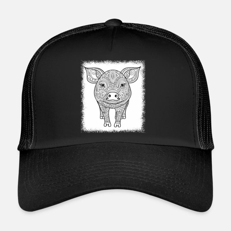 Funny Pig Cool Cannabis Backyard Griller Trucker Cap