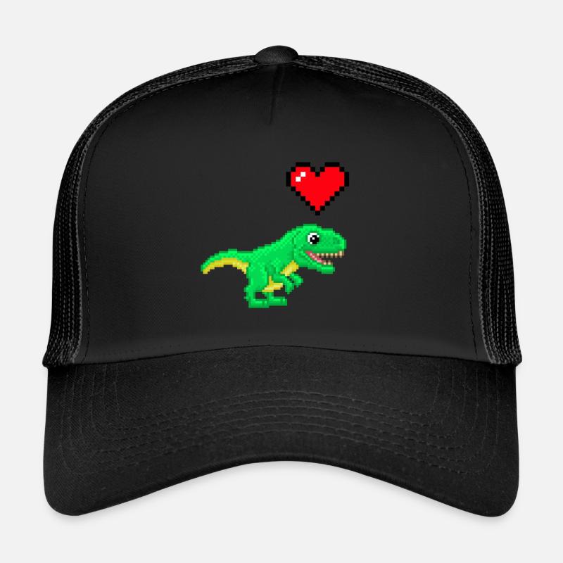 Pixel Love dinosaur Trucker Cap