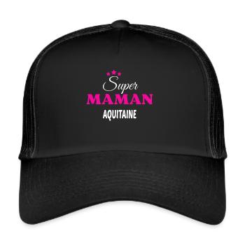 Super maman Aquitaine citation - Casquette trucker  - noir/noir - Devant