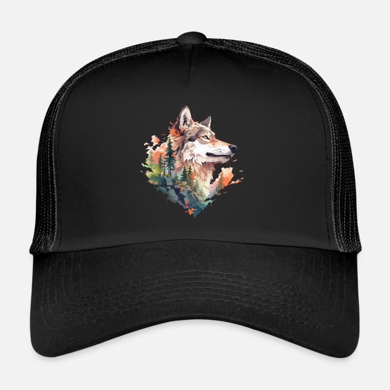 Wolf - Trucker Cap - Schwarz/Schwarz