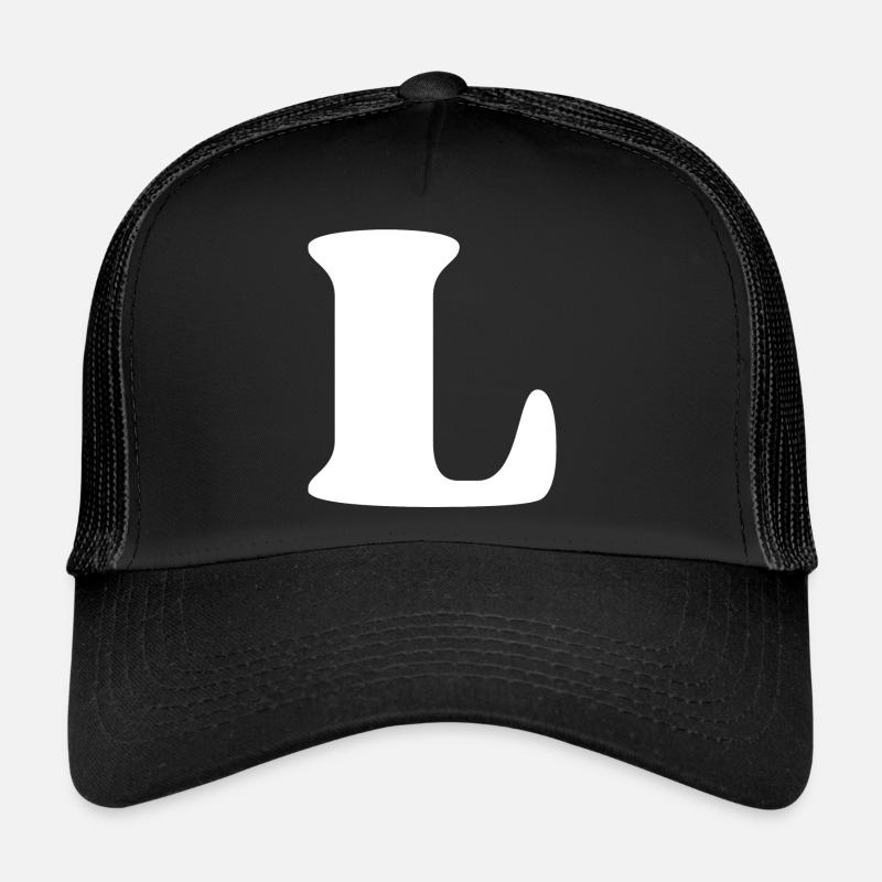 Buchstabe l - Trucker Cap - Schwarz/Schwarz