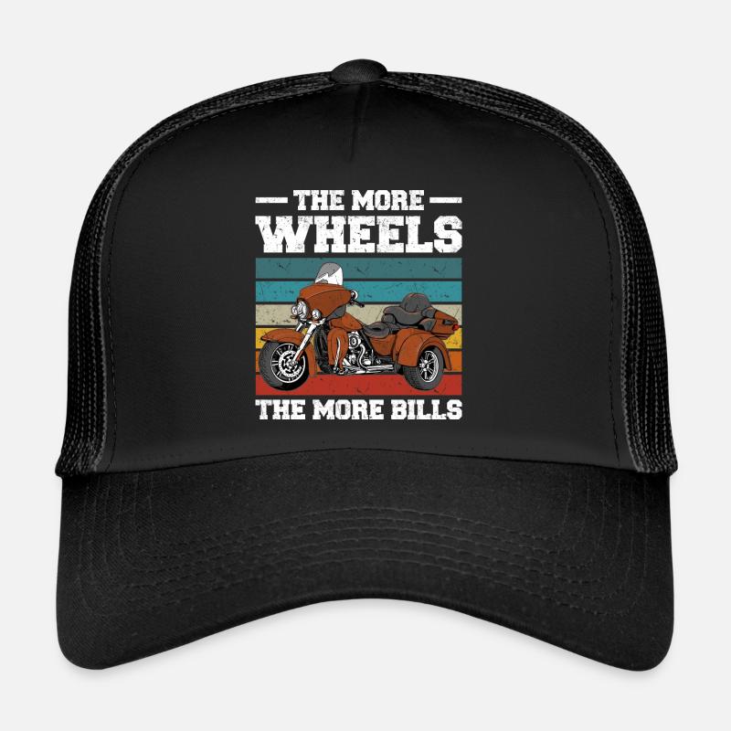 Trike Sprüche | Triker Trikes Motorrad Geschenke - Trucker Cap - Schwarz/Schwarz