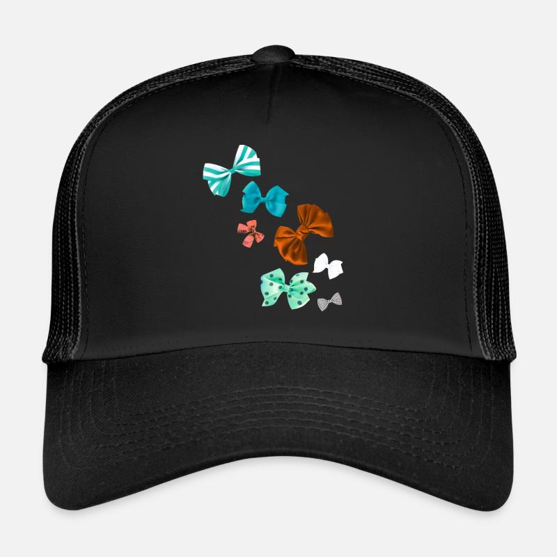 Bows, colorful bows, bow tie, check pattern Trucker Cap