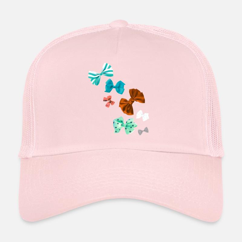 Bows, colorful bows, bow tie, check pattern Trucker Cap