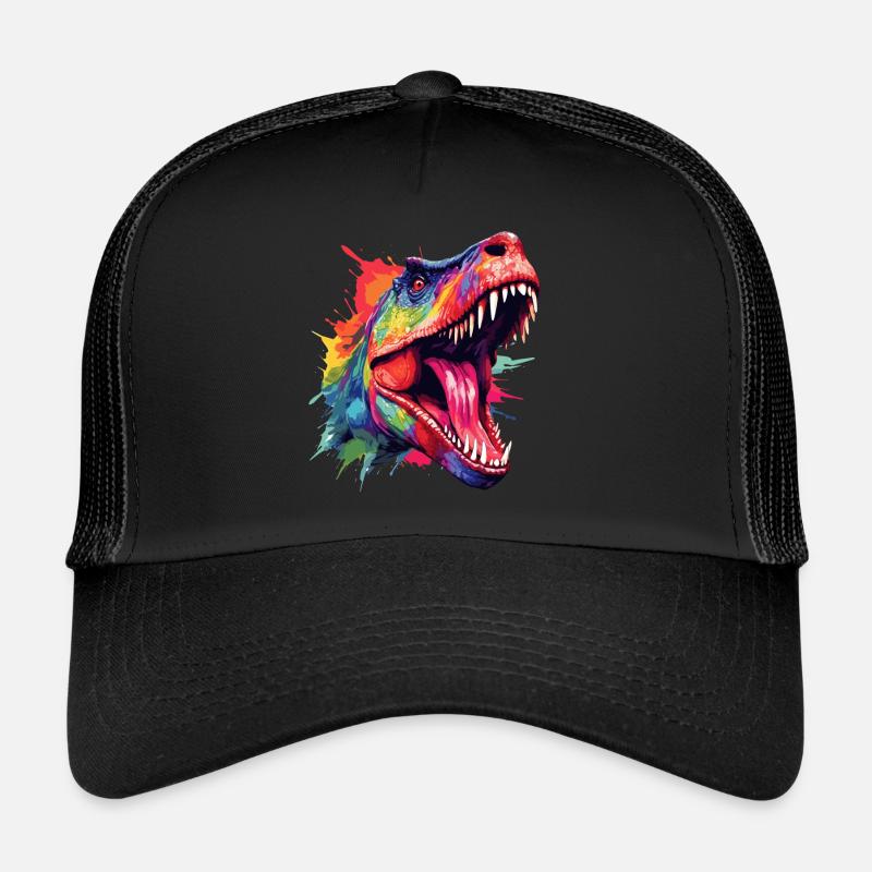 T-Rex-Dinosaurier - Trucker Cap - Schwarz/Schwarz