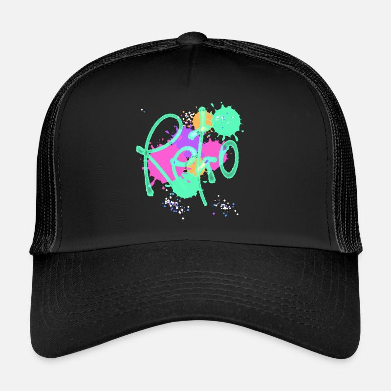 Retro,typo,neon,splash, colorful Trucker Cap