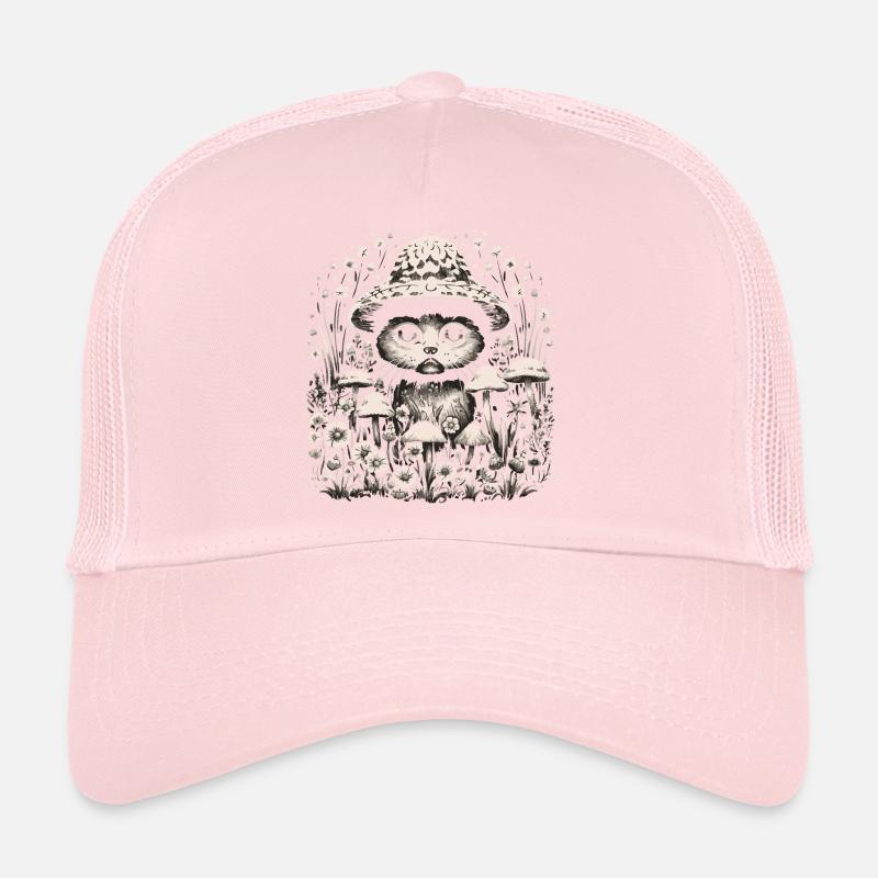 Chat, cottagecore, champignons Casquette trucker 