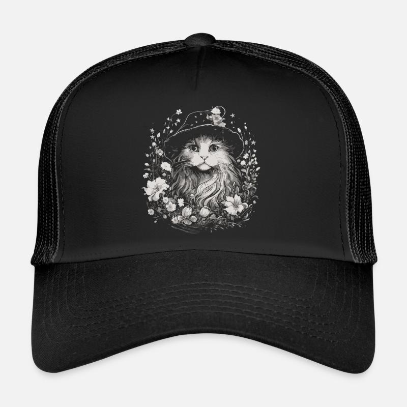 Chat Sorcier Cottagecore Casquette trucker 