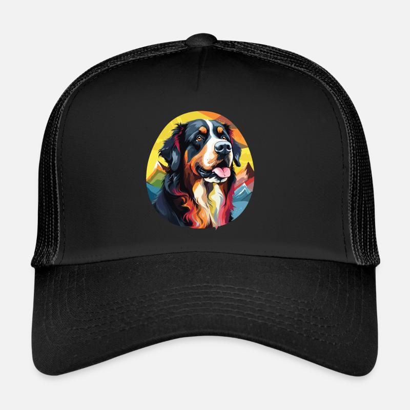 Chien Bouvier Bernois pop art Casquette trucker 