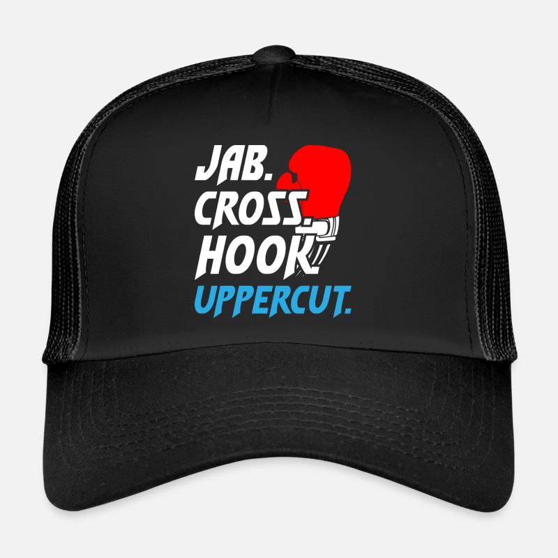 Boxing Jab Cross Hook Uppercut1 Trucker Cap