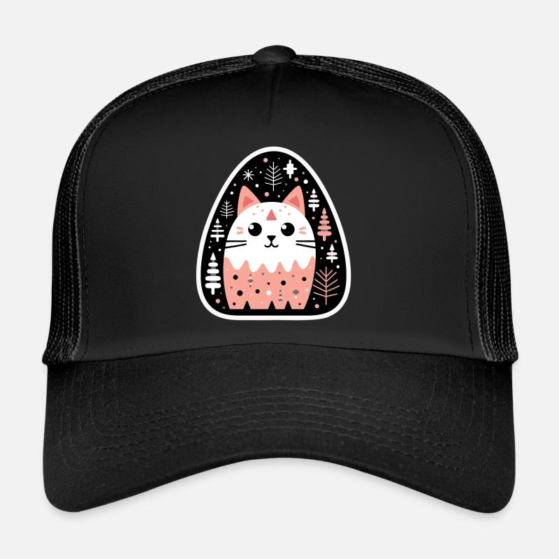 Chaton en attente de Noël Casquette trucker 