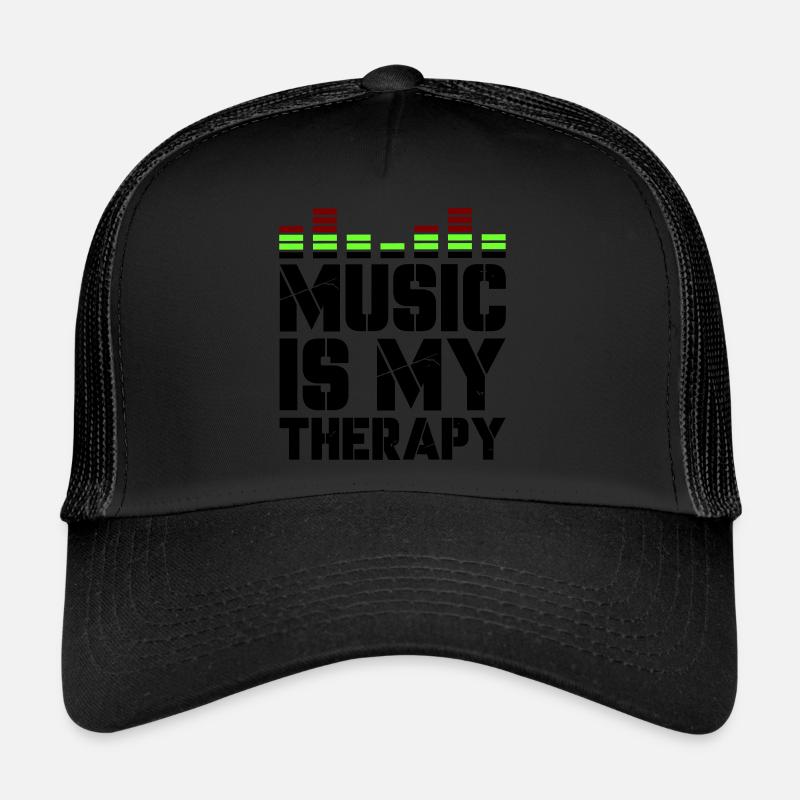 music is my therapy - Trucker Cap - Schwarz/Schwarz