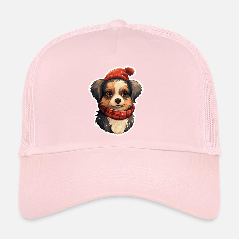 Chiot mignon en hiver Casquette trucker 