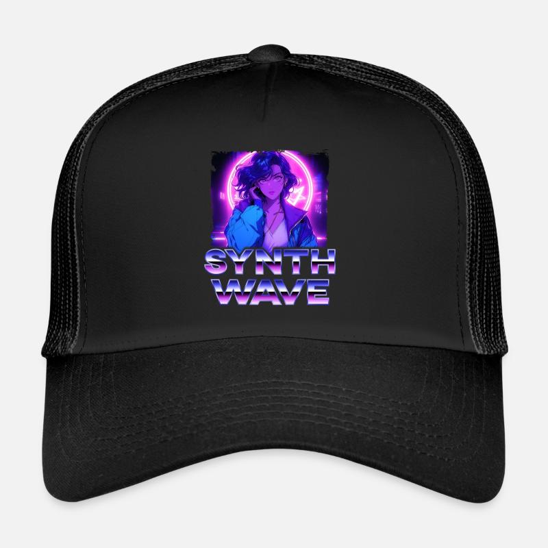 Couverture d’album de musique synthwave - chemise d’anime Casquette trucker 