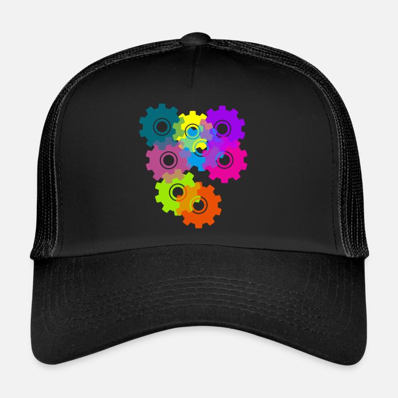 engrenage, engrenages, roues, coloré Casquette trucker 