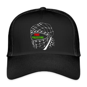 Free palestine - Trucker Cap - Schwarz/Schwarz - Vorne