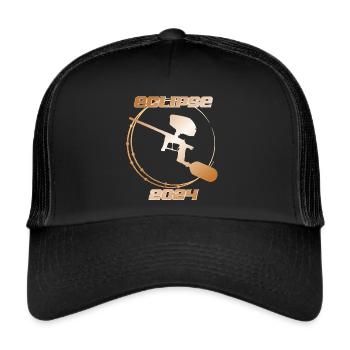 Eclipse 2024, avec un marqueur de paintball. - Casquette trucker  - noir/noir - Devant