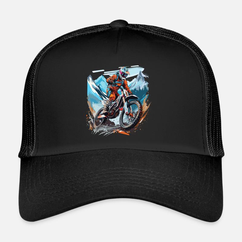 Motocross avec un décor de montagnes Casquette trucker 