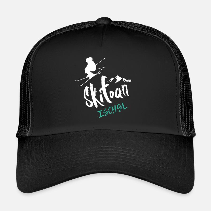 Skifahren Ischgl - Trucker Cap - Schwarz/Schwarz
