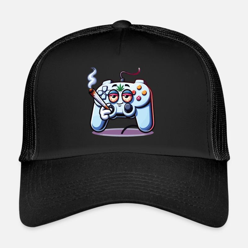 Ein Gamepad, das einen Cannabis-Joint raucht Trucker Cap