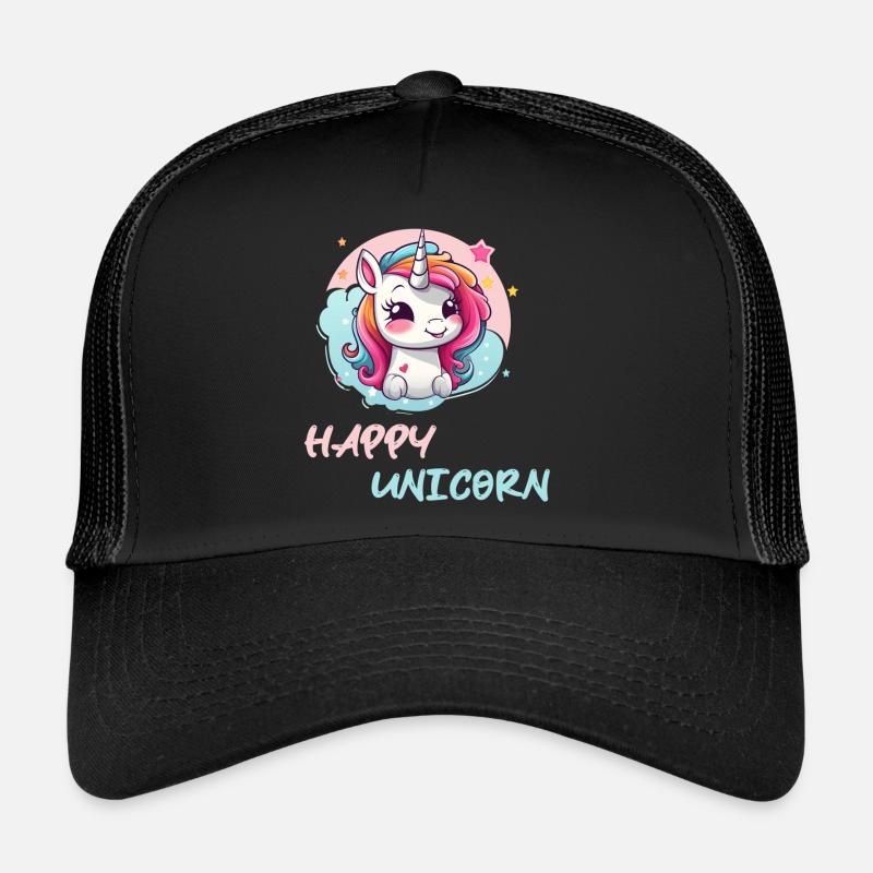 Fröhliches Buntes Kinder Einhorn Trucker Cap