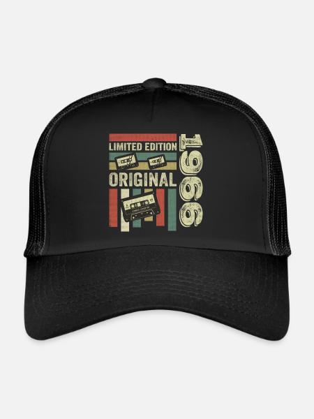 Millésime 1966 - rétro anniversaire disant 1966 - Casquette trucker  - noir/noir - Devant