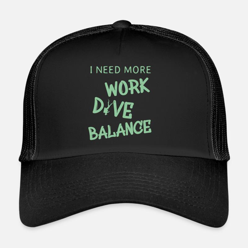 Tauchen Diving Taucher - Trucker Cap - Schwarz/Schwarz