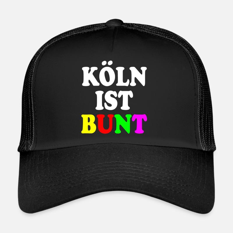 Köln ist bunt - Trucker Cap - Schwarz/Schwarz