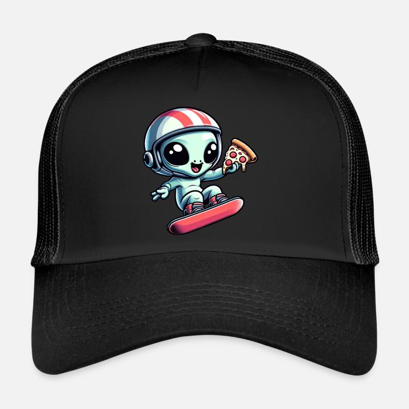 Mignon Comic Alien Snowboard Snowboarder Casquette trucker 