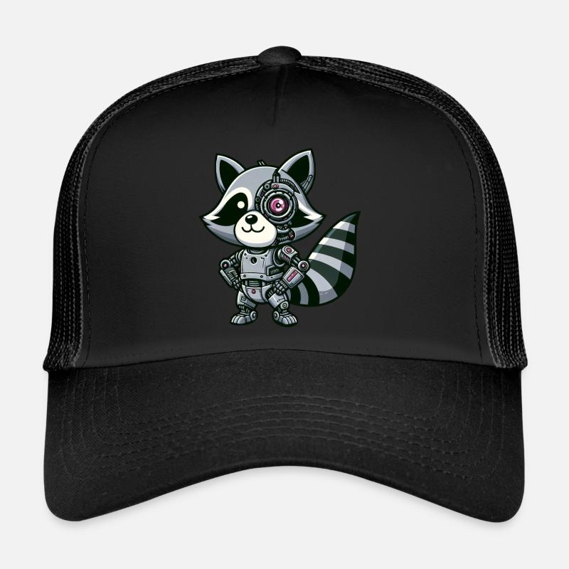 Cooler Waschbär Roboter Trucker Cap