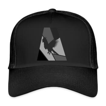 Cockatoo Bird Cockatoos - Trucker Cap - black/black - Front