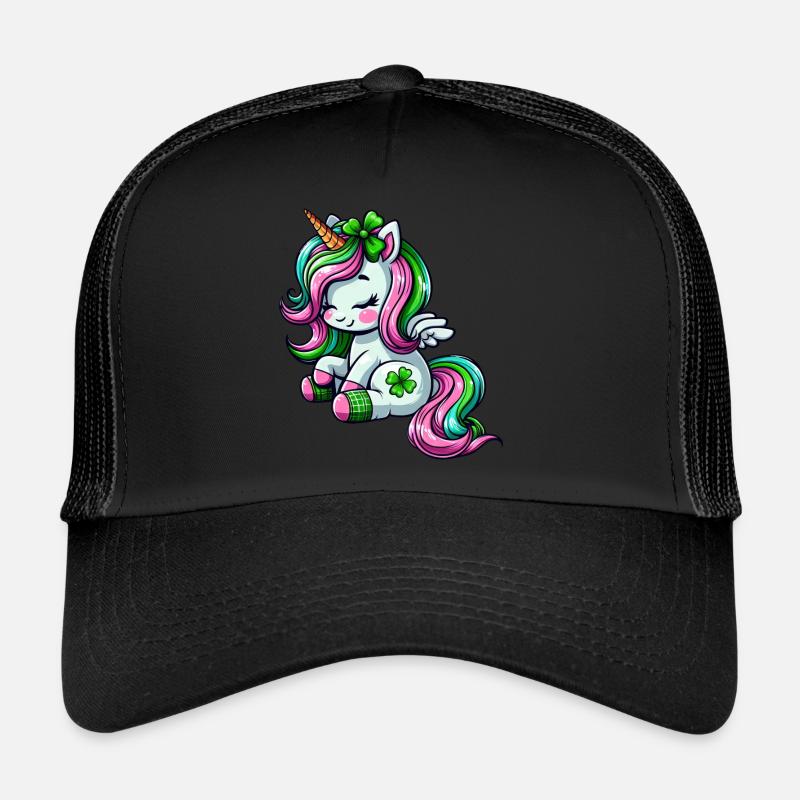 Conception de célébration de la licorne de la Saint-Patrick Casquette trucker 