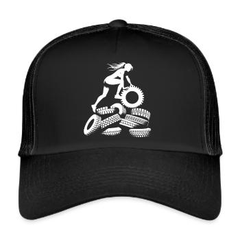 No obstacle is too difficult - Trucker Cap - black/black - Front
