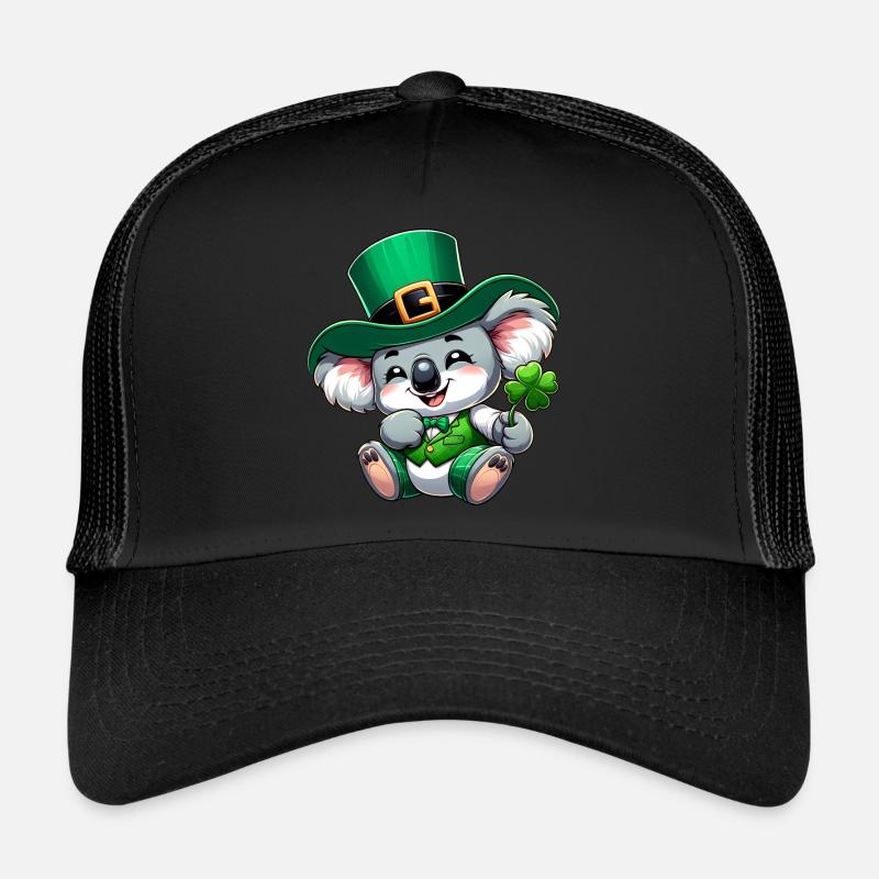 Dessin animé de Koala de la Saint-Patrick Casquette trucker 