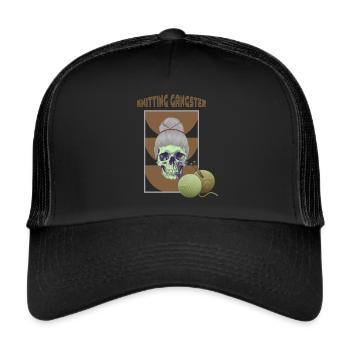 Conception de crâne d’amant de tricot - Casquette trucker  - noir/noir - Devant