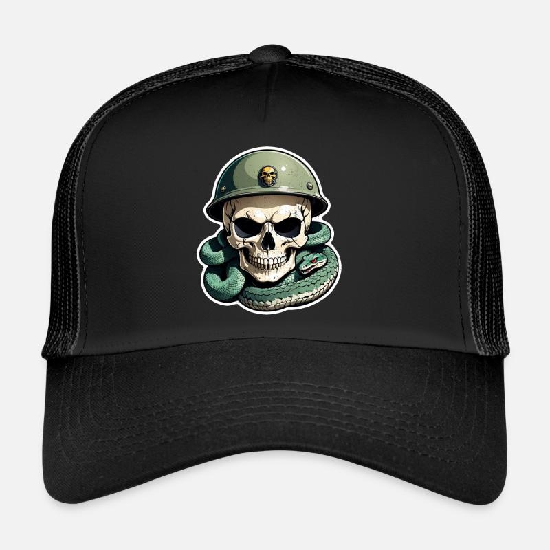 serpent squelette et tatouage Casquette trucker 