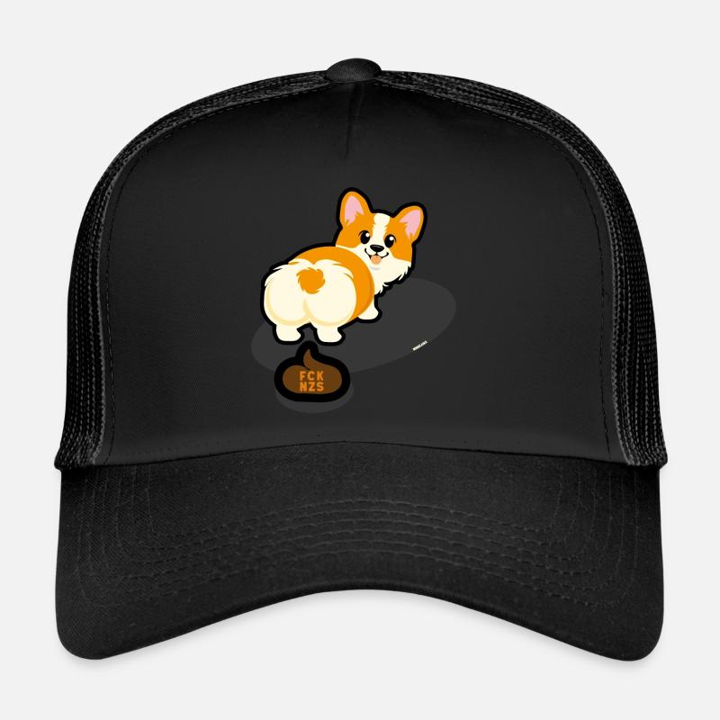 Corgi's Entspannte Pause gegen Nzs - Trucker Cap - Schwarz/Schwarz